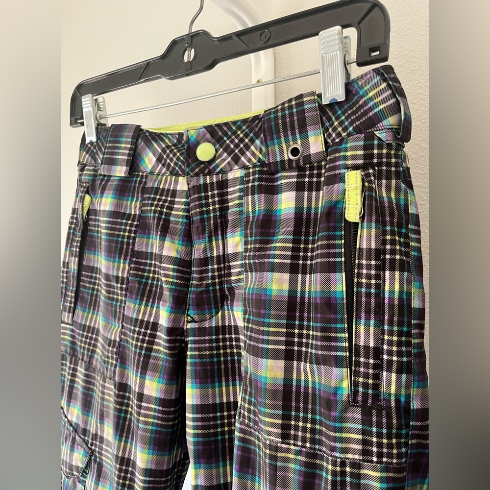 Burton girls Plaid Snow Pants - Picture 2 of 9
